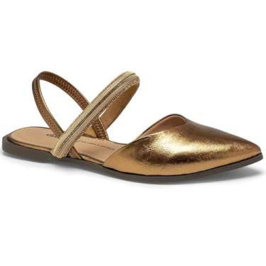 Imagem de Rasteira Dakota Tira Strass Bico Fino Feminina - Cobre - 33