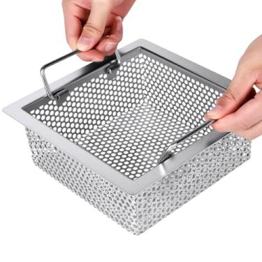 Imagem de LOVEERCT Filtro De Ralo Piso Em Aço Inoxidável 304, Cesto Com Alça Dupla, 1,0 Mm, 8-5/8" Largura X Comprimento E 3" Altura, Pia Área Drenagem Super Grande - Perfeito Para Restaurantes, Bares Bufês