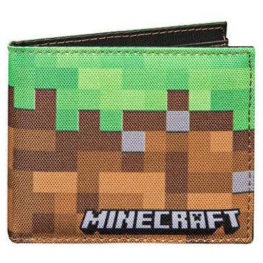 Imagem de JINX Minecraft Carteira dobrável de nylon com bloco de sujeira, multicolorida, tamanho único, Preto, Minimalista