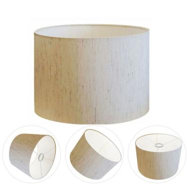Imagem de Cúpula Abajur Cilíndrica Cp-7018 Ø40x25cm Linho Bege
