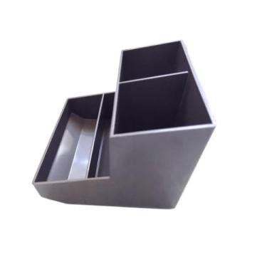 Imagem de Porta Lapis Caneta Organizador de Mesa Escritorio 4 Divisórias Simples e Funcional – Plastico Resistente