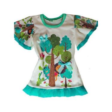 Imagem de Vestido Ummi Infantil Floresta verde, 3 a 4 anos