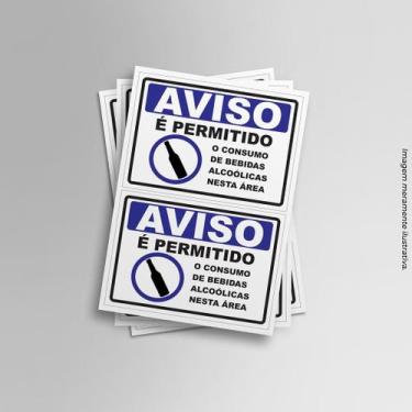 Imagem de Adesivo Sinalização Permitido Bebida alcoólica nesta área - PRESENTE-B