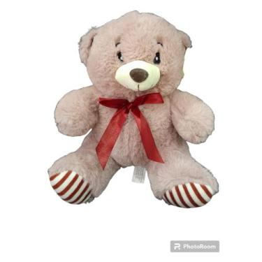 Imagem de Urso  de pelúcia fofo com laço de 25cm - Fizzy 