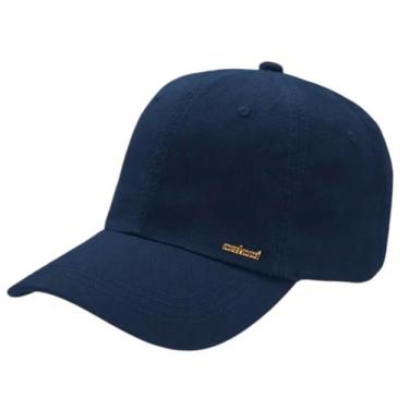 Imagem de Boné Unissex Colcci Básico Placa Pequena de Metal Dourado, Azul darkne