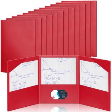 Imagem de Pasta Tenceur Tri Fold, 3 bolsos, plástico, 24 unidades, vermelha
