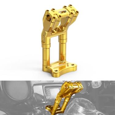 Imagem de NICECNC Canote Isolante De Recuo Dourado 9" Para Guidão 1 Polegada Compatível Com Harley Electra Glide Standard Flht 2010-2024, Street Flhx 2006-2024, Cvo Tri Flhtcutgse 2020-2024, Veja A Montagem