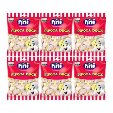 Imagem de 6 Pacotes de Marshmallow Pipoca Doce Fini 80g