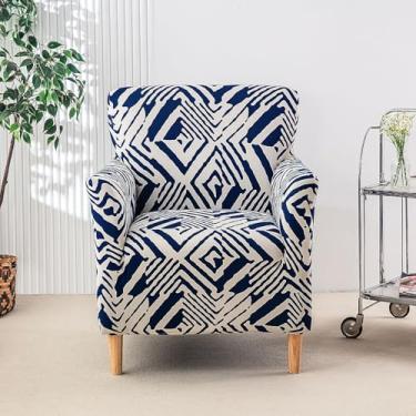 Imagem de WMLTZFUS Capas de cadeira Wingback estampadas com braços, protetores elásticos macios, protetor de móveis fácil de instalar para escritório e casa - Tipo 03||Tamanho regular