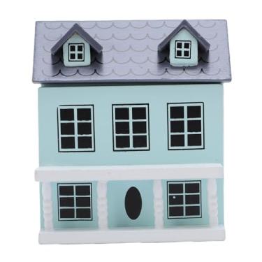 Imagem de Luqeeg Miniature Birch Wood Dollhouse Cottage, Tiny Model House for Desktop Decor and Photography Props with Details, Ideal for Dollhouse Accessories