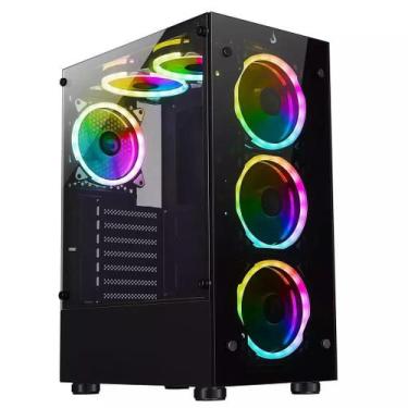 Imagem de Gabinete gamer rise mode glass 06x black 6 fans argb - rm-ca-06xb-argb