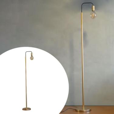 Imagem de Luminaria Abajur De Chao Moderno Aluminio Curvado E27 Bivolt CL23840 - Dourado - Dourado