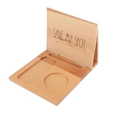 Imagem de rockible Suporte triangular para livros, canto de madeira, descanso multifuncional para livros, pequena estante para mesa de cabeceira, amantes de livros,