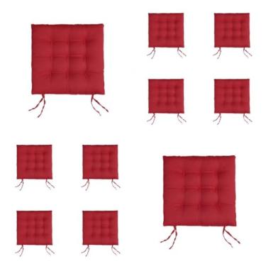 Imagem de Kit Com 10 Almofadas Para Cadeiras Assento Futon De Cadeira 40x40 Cm(Vinho)