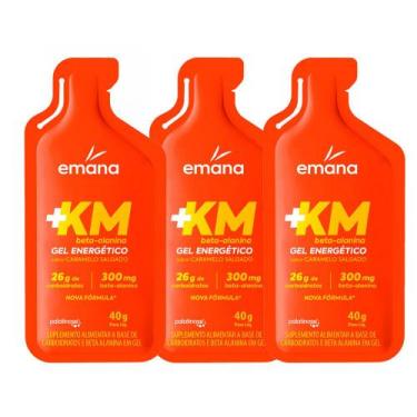 Imagem de Kit 3 Gel Energético Emana +KM Beta Alanina Sabor Caramelo Salgado 40g