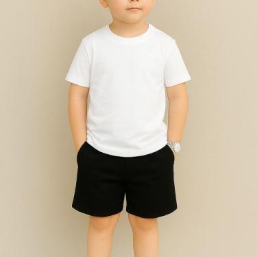 Imagem de Conjunto Masculino Infantil Liso Camiseta E Short Elastico Pratico E C