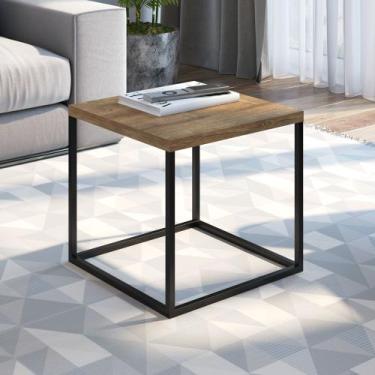 Imagem de Mesa Lateral Estilo Industrial Média 40x40cm Freedom Móvel na Caixa, V