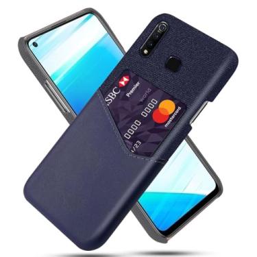 Imagem de Capa para VIVO Z5x Z1 Pro,Anti-deslizamento,Proteção contra quedas de 360°,Resistência à impressão digital,Tela e caso de couro PU com 1 slot de cartão atrás-Blue