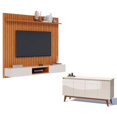 Imagem de Painel Suspenso Loft Com Aparador Buffet Classic 1.8 Nature Off White 