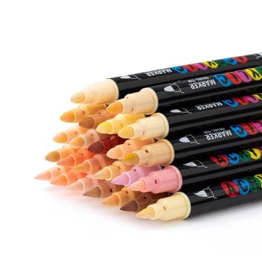 Imagem de Canetas de tinta acrílica EliLunar 24 marcadores artísticos de cores de pele