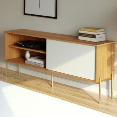 Imagem de Rack para TV Até 50 Polegadas 1 Porta 1 Prateleira R516 Freijó/Off Whi