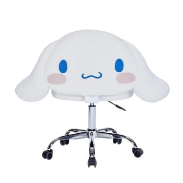 Imagem de Impressions Vanity Cinnamoroll Cadeira giratória de 360 graus para quarto, cadeira de mesa de maquiagem sem braços com 5 rodas macias, altura do assento ajustável, base de metal e assento acolchoado