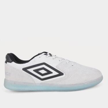 Imagem de Chuteira Futsal Umbro Pro Challenge Unissex, Branco, Azul, 44