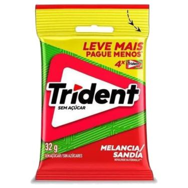 Imagem de Chiclete Trident Melancia 32g - Pacote com 4 Embalagens