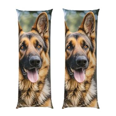 Imagem de Capa de travesseiro corporal com zíper oculto, fronha longa de microfibra macia e respirável para travesseiro corporal, capas de travesseiro de pastor alemão para presente de dormir 50 x 137 cm