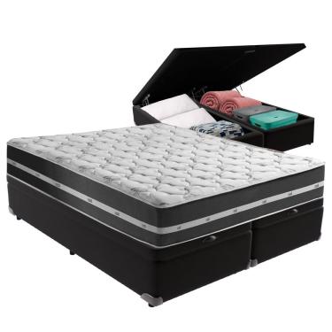 Imagem de Cama + Box Com Bau Queen Classic Anjos Preto
