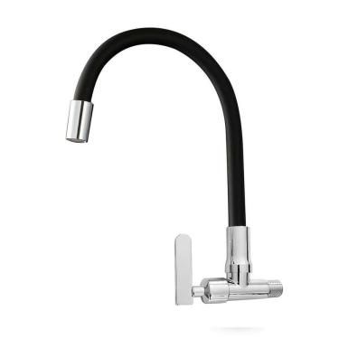 Imagem de Torneira Para Cozinha Aço Inox 304 Parede Bica Grande 54cm Flexível Articulada 360° Gou...