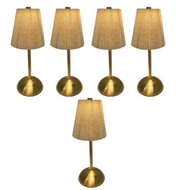 Imagem de Luminaria de Mesa LED 3 Tons Abajur Kit 5 uni USB Bateria Recarregavel