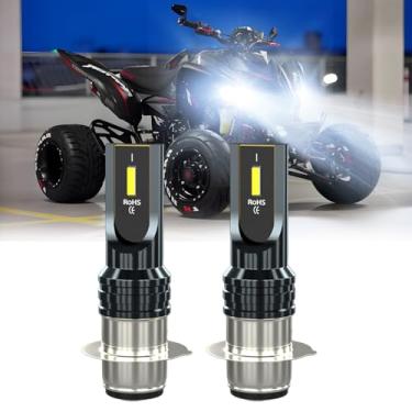 Imagem de Lâmpadas quadriciclo H6M compatíveis com Yamaha Raptor 350 600 660R 700 700R YFM350R YFM660R Yamaha YFZ450 Motocicletas Lâmpada de neblina ATV, luz branca 8000LM 6000K, pacote com 2