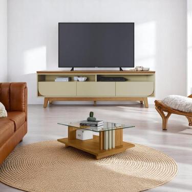 Imagem de Conjunto Selene Opala C/ Mesa De Centro Frizz Cumaru/opala
