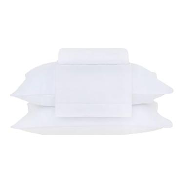 Imagem de Buddemeyer Jogo de Cama King Percal 180 Fios Basic Percalle 100% Algodão Penteado Branco 4 peças