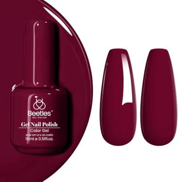 Imagem de Beetles Borgonha Esmalte de gel, 15 ml Borgonha Vermelho Escuro Esmalte UV LED Lâmpada para Unhas DIY Vinho Outono Cor Nail Art Design Presente para Mulheres