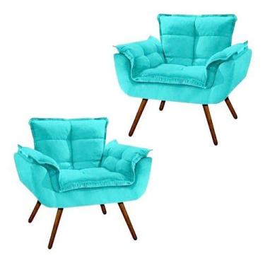Imagem de Kit 2 poltronas para sala confortavel Opala. In-9 Decor. - Tiffany