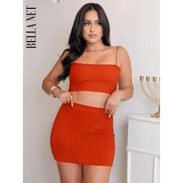 Imagem de Saia Curta Feminina Cintura Alta Justa Casual Tecido Grosso Anarruga M