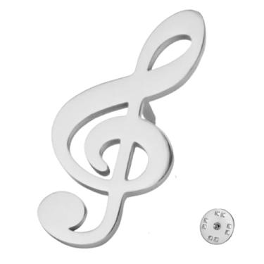 Imagem de PDOUSELF Broche feminino moda nota musical broche de lapela clave aguda nota musical chapéu decoração suprimentos, Medium, Aço inoxidável, Sem Pedra Preciosa