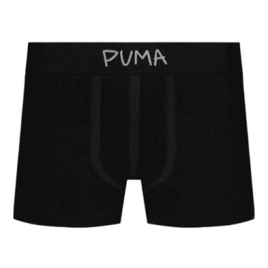 Imagem de Cueca Puma Boxer Microfibra Sem Costura Infantil Cós 35MM, Preto, EG