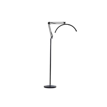 Imagem de Luminaria chão articulada led 3 cores de luz meia lua manicure estetica abajur de chão 10 intensidades (Preto)