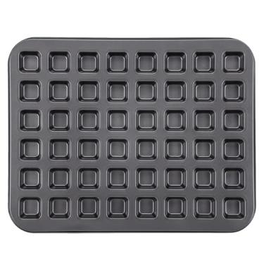 Imagem de Beasea Frigideira para mordidas mini brownie com divisórias, 1 pacote com 48 minúsculos copos pequenos, todas as bordas, antiaderente, quadrada, assadeira, bandeja de estanho, assadeira de aço carbono