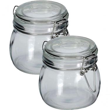 Imagem de Kit 8 Potes De Vidro Hermético Tampa Vedação Conserva 500ml