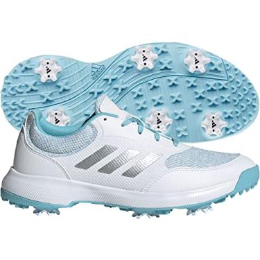 Imagem de adidas Tênis de golfe feminino W Tech Response 2.0, branco/prata metálico/céu nebuloso, 39, Branco/Prata Metálico/Hazy Sky, 9.5