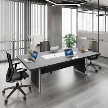 Imagem de Mesa Reunião 2,40m Escritório 4 Pessoas c/ Cx de Tomadas F5 - F5 Offic