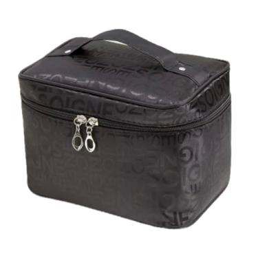 Imagem de Bolsa de Maquiagem Organizadora de Maquiagem e Cosméticos Estojo Grande (Preto 2)