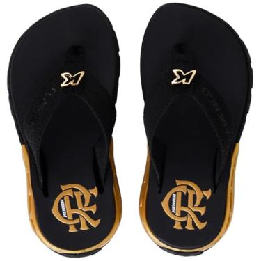 Imagem de Chinelo Infantil Kenner Rakka Kids Flamengo - Preto e Dourado - 29/30