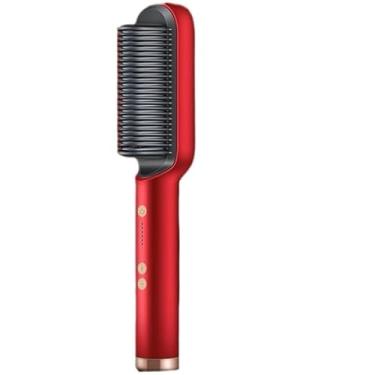 Imagem de Escova Alisadora 5 em 1 Bivolt Temperatura Ajustavel Alisa Modela Alinha e Anti-Frizz(Vermelho)