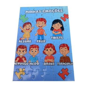 Imagem de Quebra-Cabeça Cognitivo Entendendo As Emoções 60 Pçs + Cubo - Coleção 