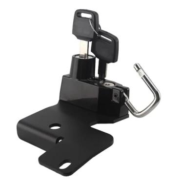 Imagem de Trava de capacete de motocicleta antifurto suporte de capacetes para Harley Sportster S RH1250S 2021-2024/Nightster RH975 2022-2024, trava de segurança de capacete antifurto, chaves 2 peças (preto)